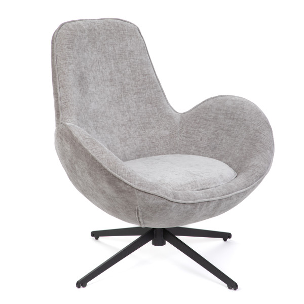 Fotel LUNAIRE obrotowy welurowy szary 86x76x87 cm HOMLA 916923