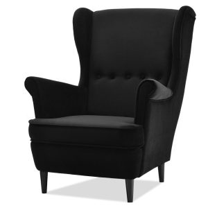 Fotel Malmo Czarny Welur, Podstawa Czarny 336656 Fotel Malmo Czarny Welur, Podstawa Czarny 336656