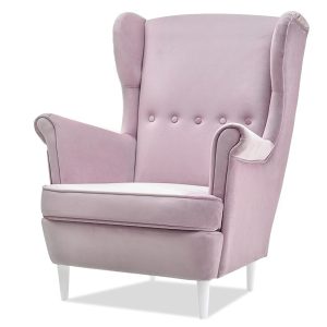 Fotel Malmo Liliowy Welur, Podstawa Biały 336705 Fotel Malmo Liliowy Welur, Podstawa Biały 336705