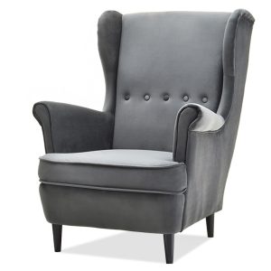 Fotel Malmo Szary Welur, Podstawa Czarny 336713 Fotel Malmo Szary Welur, Podstawa Czarny 336713