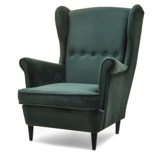 Fotel Malmo Zielony Welur, Podstawa Czarny 336690 Fotel Malmo Zielony Welur, Podstawa Czarny 336690