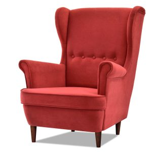 Fotel Malmo Żurawina Tkanina, Podstawa Orzech 336721 Fotel Malmo Żurawina Tkanina, Podstawa Orzech 336721