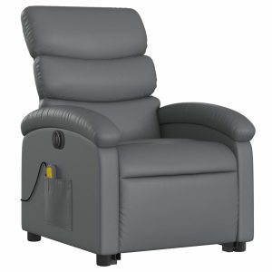 Fotel Masujący Podnoszony Szary Fotel Wypoczynkowy z Masażem Do Salonu 789725 Fotel Masujący Podnoszony Szary Fotel Wypoczynkowy z Masażem Do Salonu 789725