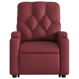 Fotel Masujący Rozkładany z Podnóżkiem Bordowy Fotel z Masażem Do Salonu 789357 Fotel Masujący Rozkładany z Podnóżkiem Bordowy Fotel z Masażem Do Salonu 789357