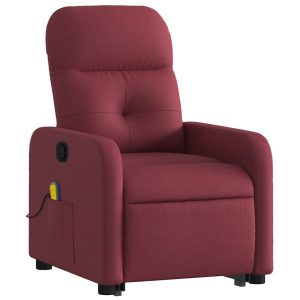 Fotel Masujący Rozkładany z Podnóżkiem Bordowy Fotel z Masażem Podnoszony 790064 Fotel Masujący Rozkładany z Podnóżkiem Bordowy Fotel z Masażem Podnoszony 790064