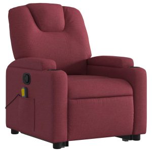 Fotel Masujący Rozkładany z Podnóżkiem Bordowy Fotel z Masażem Podnoszony 789703 Fotel Masujący Rozkładany z Podnóżkiem Bordowy Fotel z Masażem Podnoszony 789703