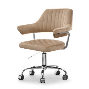 Fotel Merlin Beżowy Welur, Podstawa Chrom 338612 Fotel Merlin Beżowy Welur, Podstawa Chrom 338612