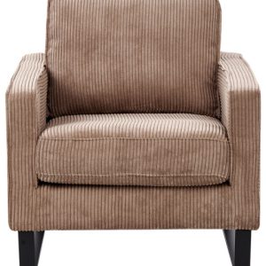 Fotel minimalistyczny tapicerowany beżowy 598689 Fotel minimalistyczny tapicerowany beżowy 598689