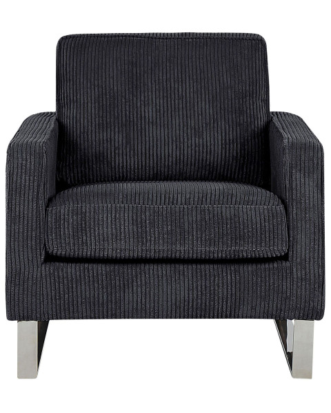 Fotel minimalistyczny tapicerowany czarny 58374
