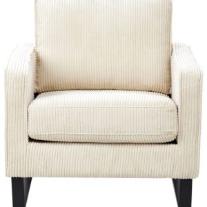Fotel minimalistyczny tapicerowany jasnobeżowy 598687 Fotel minimalistyczny tapicerowany jasnobeżowy 598687