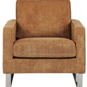 Fotel minimalistyczny tapicerowany jasnobrązowy 76462 Fotel minimalistyczny tapicerowany jasnobrązowy 76462