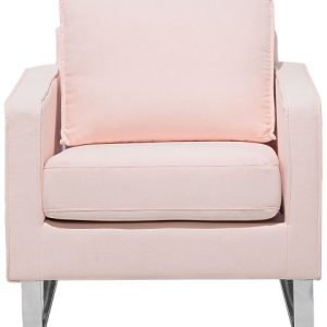 Fotel minimalistyczny tapicerowany różowy 58306 Fotel minimalistyczny tapicerowany różowy 58306