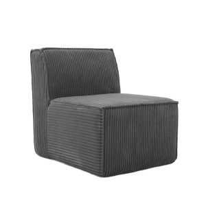 Fotel modułowy LYKKE ciemnoszary sztruksowy 73x88x73 cm HOMLA 915965