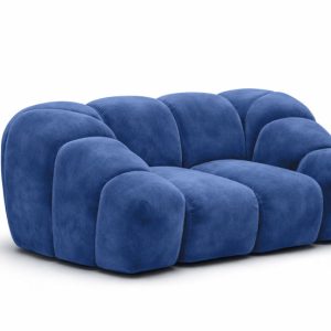 Fotel modułowy, tkanina welur Bluvel, Atramentowy, CROISSANT 969789