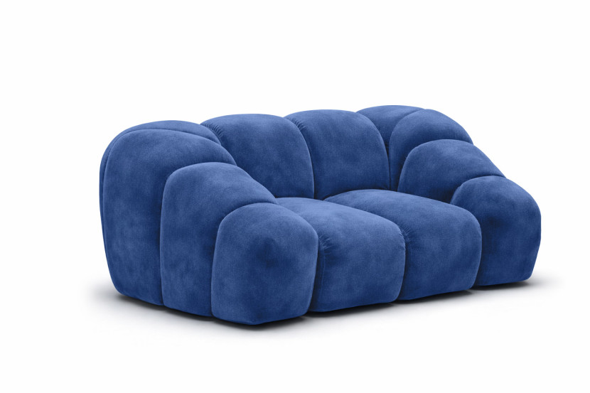 Fotel modułowy, tkanina welur Bluvel, Atramentowy, CROISSANT 969789