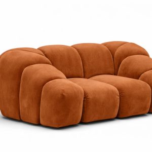 Fotel modułowy, tkanina welur Bluvel, Cynamonowy, CROISSANT 969793
