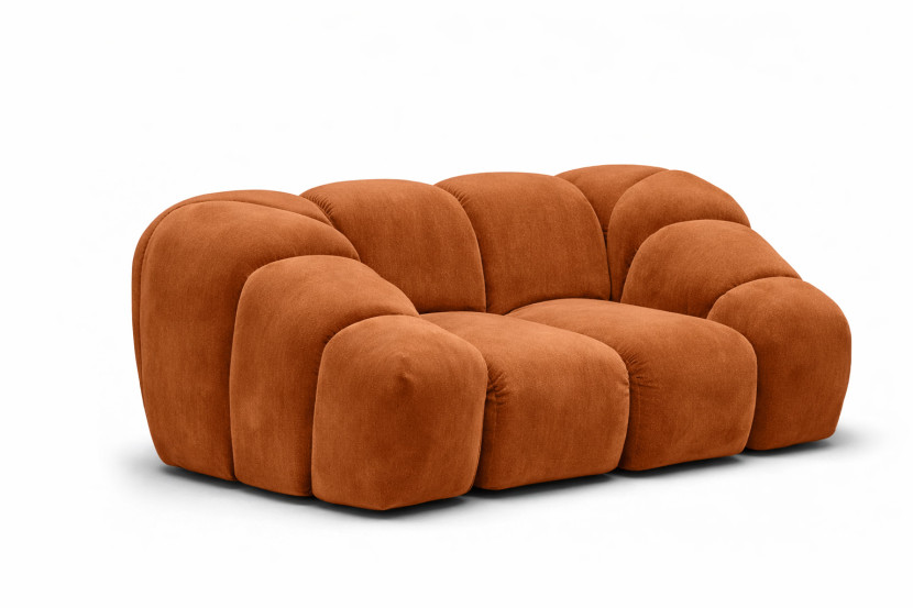 Fotel modułowy, tkanina welur Bluvel, Cynamonowy, CROISSANT 969793