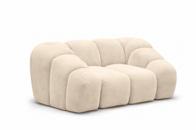 Fotel modułowy, tkanina welur Bluvel, Kremowy, CROISSANT 969795