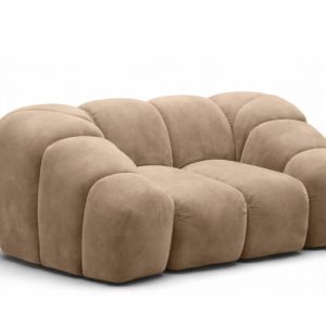 Fotel modułowy, tkanina welur Bluvel, Latte, CROISSANT 969790