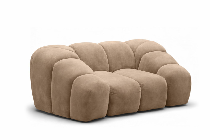 Fotel modułowy, tkanina welur Bluvel, Latte, CROISSANT 969790