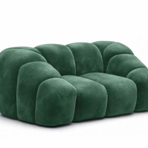 Fotel modułowy, tkanina welur Bluvel, Zielony, CROISSANT 969792