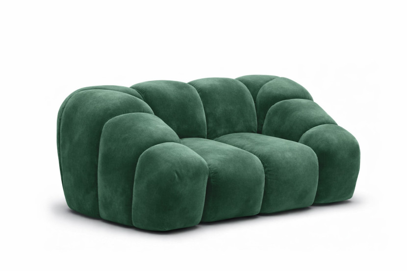 Fotel modułowy, tkanina welur Bluvel, Zielony, CROISSANT 969792