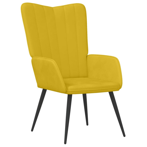 Fotel musztardowy obity aksamitem 863537