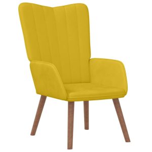 Fotel musztardowy obity aksamitem 863542 Fotel musztardowy obity aksamitem 863542
