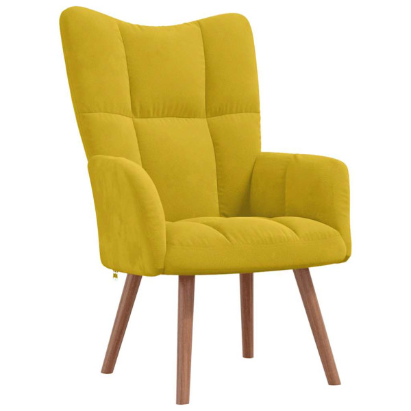 Fotel musztardowy obity aksamitem 863550
