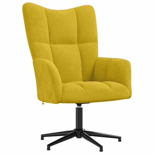 Fotel musztardowy obity aksamitem 858411