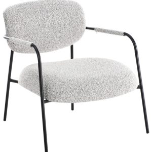 Fotel na metalowych nóżkach Czarny/ biały 716906 Fotel na metalowych nóżkach Czarny/ biały 716906