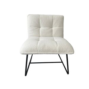 Fotel NELOX w tkaninie TEDDY BOUCLE ecru 63x69x73 cm HOMLA 916907 Fotel NELOX w tkaninie TEDDY BOUCLE ecru 63x69x73 cm HOMLA 916907
