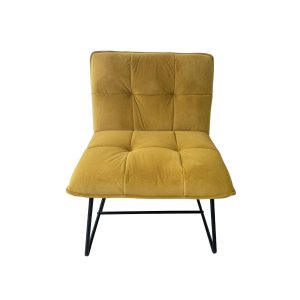 Fotel NELOX welurowy musztardowy 63x69x73 cm HOMLA 961030 Fotel NELOX welurowy musztardowy 63x69x73 cm HOMLA 961030