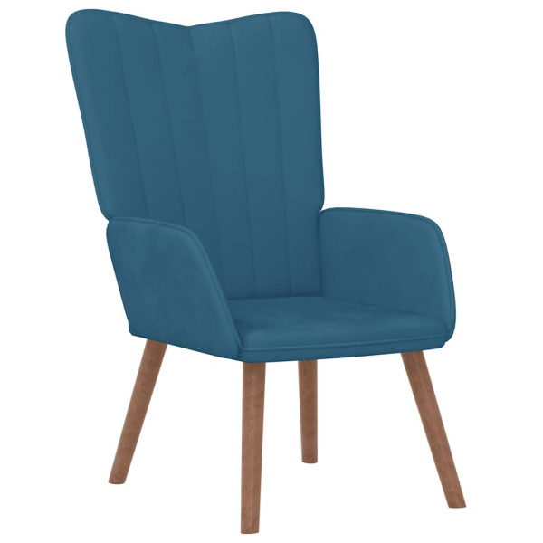 Fotel niebieski obity aksamitem 862573