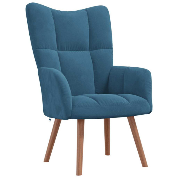 Fotel niebieski obity aksamitem 862603