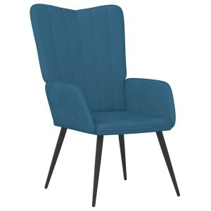 Fotel niebieski obity aksamitem 863512