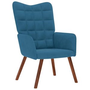 Fotel niebieski obity aksamitem 858522