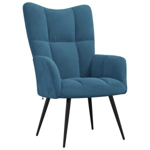 Fotel niebieski obity aksamitem 863513