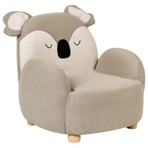 Fotel niski dla dzieci miś koala beżowoszary 668414