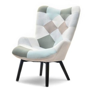 Fotel Nuria Patchwork-2 Tkanina, Podstawa Czarny 336694 Fotel Nuria Patchwork-2 Tkanina, Podstawa Czarny 336694