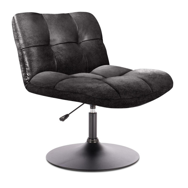 FOTEL OBROTOWY Anton czarny w stylu vintage PU regulowany 652174