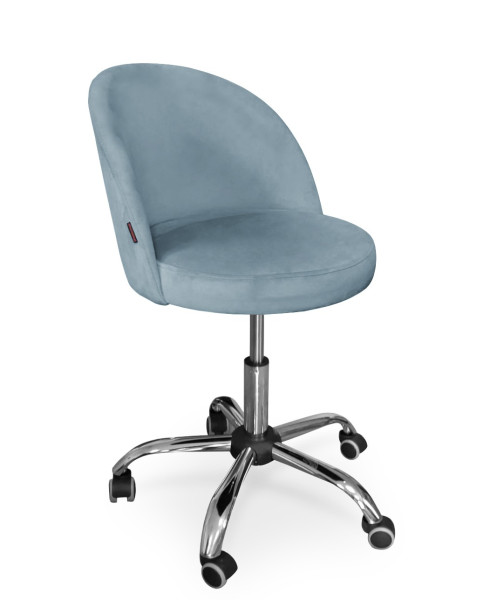 Fotel obrotowy ASTON / srebrno-niebieski / chrom / BL06 377786