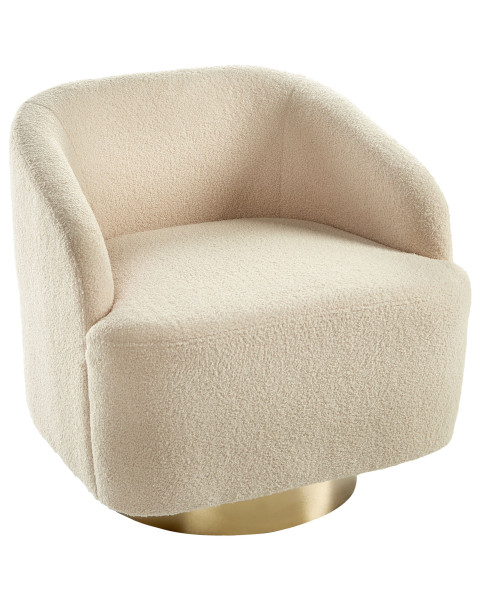 Fotel obrotowy boucle baranek beżowy 433383