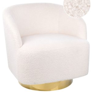 Fotel obrotowy boucle baranek biały 114401 Fotel obrotowy boucle baranek biały 114401