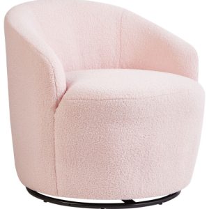 Fotel obrotowy boucle baranek pastelowy róż 598678 Fotel obrotowy boucle baranek pastelowy róż 598678