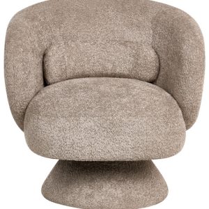 Fotel obrotowy boucle bukla w stylu retro beżowy 659690 Fotel obrotowy boucle bukla w stylu retro beżowy 659690