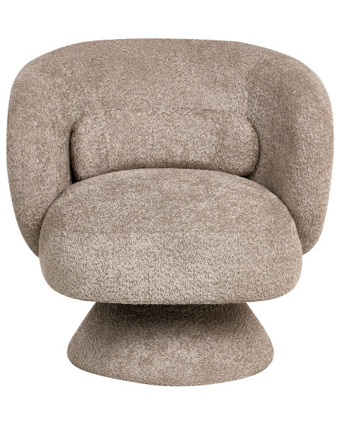 Fotel obrotowy boucle bukla w stylu retro beżowy 659690