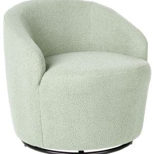 Fotel obrotowy koktajlowy boucle baranek jasnozielony 383654 Fotel obrotowy koktajlowy boucle baranek jasnozielony 383654