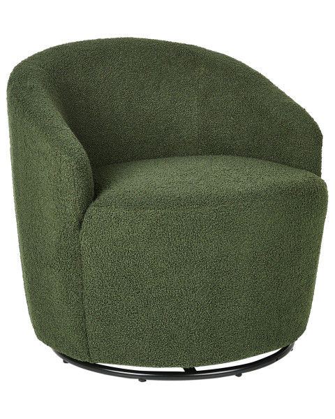 Fotel obrotowy koktajlowy boucle baranek zielony 383655