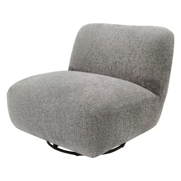 Fotel Obrotowy LOCO 360 Szary Nowoczesny Salon Wypoczynkowy Wygodny Loft 1069326